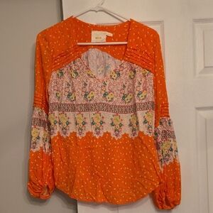 Maeve Orange Floral Blouse